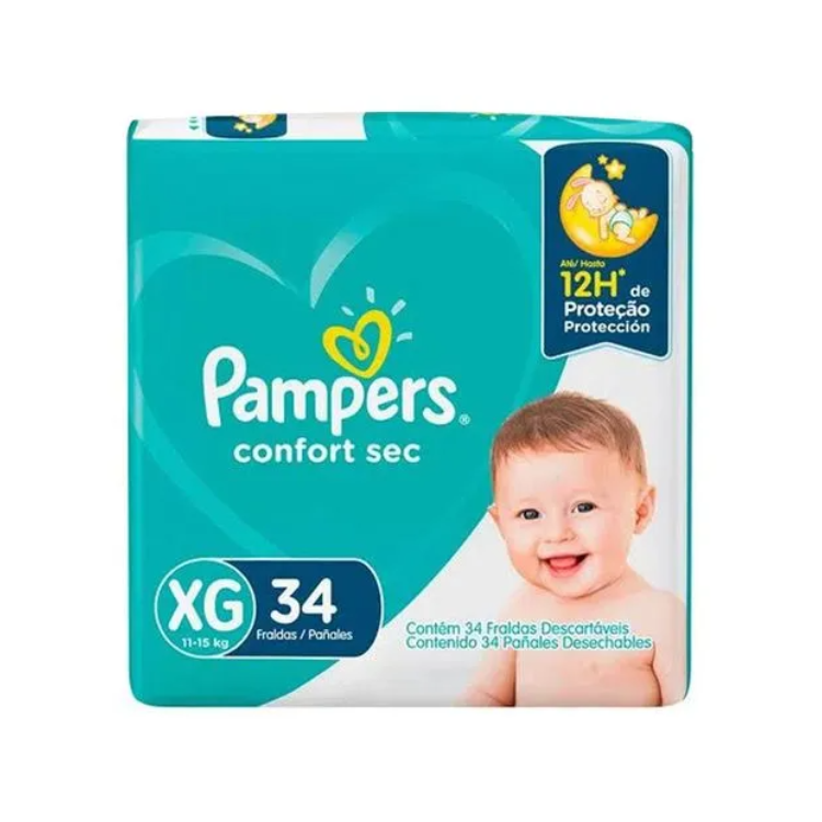 Fralda Pampers Confort Sec XG 34 Unidades