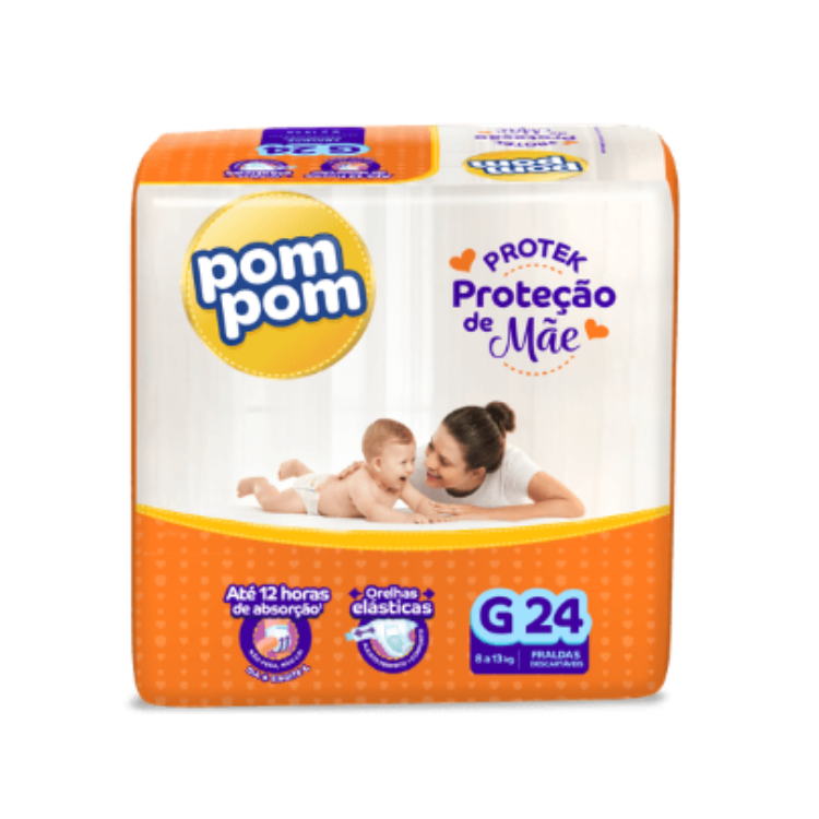 Fralda Pom Pom Protek G 24