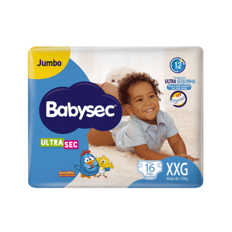 Fralda Babysec Ultrasec Galinha Pintadinha XXG 16 Unidades