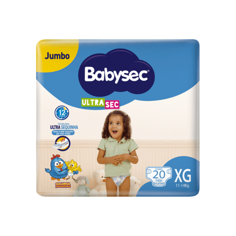 Fralda Babysec Ultrasec Galinha Pintadinha XG 20 Unidades